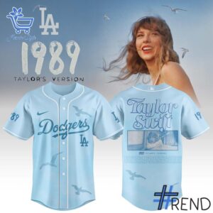 1 Taylor Swift Los Angeles Dodgers Baseball Jersey featuring a bold design for everyday confidence.