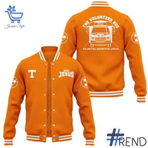 Stylish 1 Tennessee Volunteers Football Team Jesus Baseball Jacket designed for everyday wear and lasting comfort.