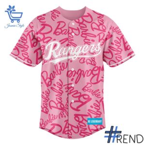 Level up your look with the bold style of 2 Texas Rangers Barbie Night Game Custom Jersey.