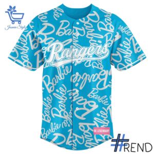 Level up your look with the bold style of 4 Texas Rangers Barbie Night Game Custom Jersey.