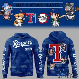 1 Texas Rangers Demon Slayer Hoodie designed with a clean aesthetic for everyday wear