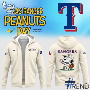 The 1 Texas Rangers Peanuts Snoopy Hoodie brings a timeless classic into today’s style