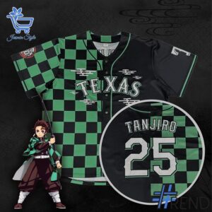 The 3 Texas Rangers x Demon Slayer night Baseball Jersey brings street-ready confidence to everyday outfits.