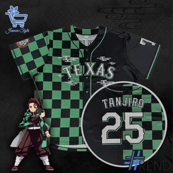 The 3 Texas Rangers x Demon Slayer night Baseball Jersey brings street-ready confidence to everyday outfits.