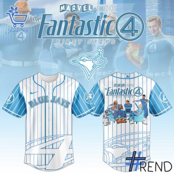 Level up your look with the bold style of 1 Toronto Blue Jays Fantastic Four Jersey.