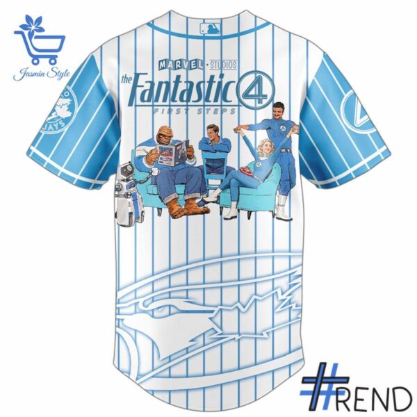 Level up your look with the bold style of 3 Toronto Blue Jays Fantastic Four Jersey.