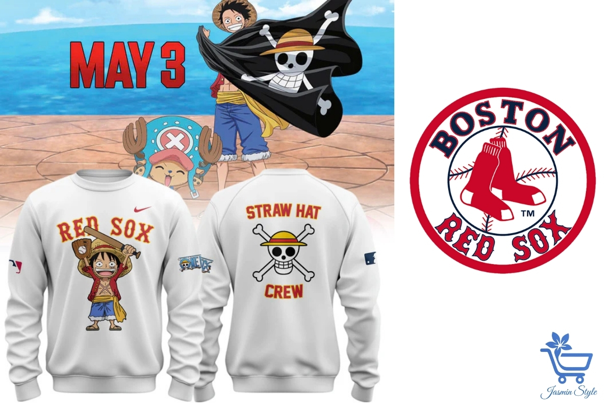 Trending Boston Red Sox Apparel 2025 Sail into comfort and fandom—One Piece meets Red Sox in this standout sweatshirt.