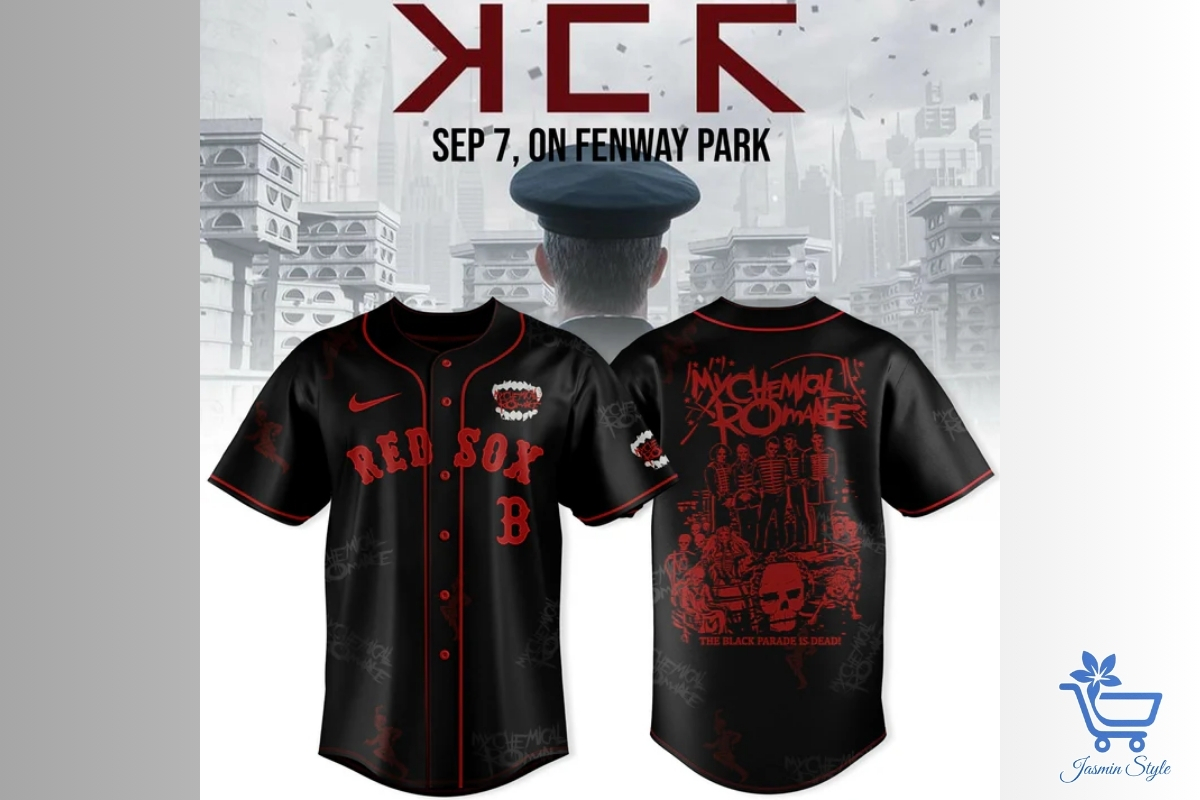 Trending Boston Red Sox Apparel 2025 March to the beat of your fandom—MCR and Red Sox unite in this darkly stylish jersey.