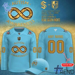 Premium quality 1 Vegas Golden Knights Autism Awareness 2025 Jersey with a modern, versatile look