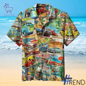The 1 Vintage Travel Collage Hawaiian Shirt delivers iconic streetwear energy.