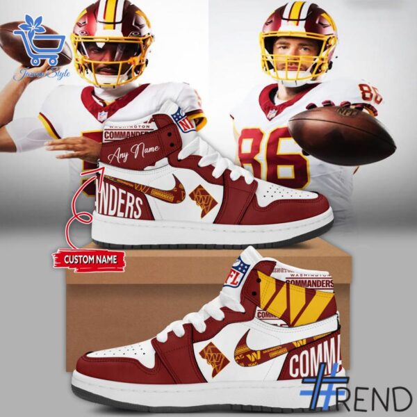 1 Washington Commanders Custom Air Jordan 1 featuring a bold design for everyday confidence.