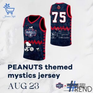 Premium 1 Washington Mystics x Peanuts Celebrating 75 Years Basketball Jersey built for comfort and a modern lifestyle