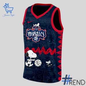 Premium 2 Washington Mystics x Peanuts Celebrating 75 Years Basketball Jersey built for comfort and a modern lifestyle
