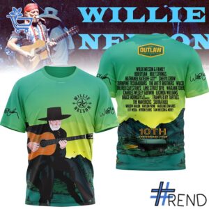 From casual to standout — 1 Willie Nelson 10th anniversary tour Outlaw Music Festival Shirt says it all.