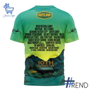 From casual to standout — 3 Willie Nelson 10th anniversary tour Outlaw Music Festival Shirt says it all.