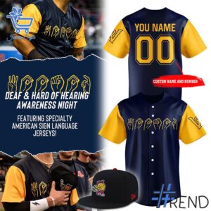 Level up your look with the bold style of 1 Worcester Red Sox 2025 Deaf & Hard of Hearing Night jersey.