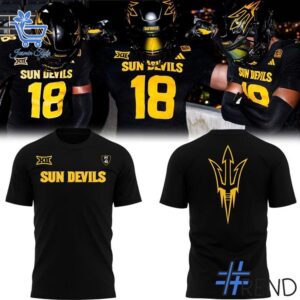 Versatile Dark Mode Arizona State Sun Devils Football T Shirt perfect for casual and sporty looks.