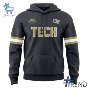 Stylish Grey Steel Uniform Georgia Tech Football Hoodie designed for all-day comfort.