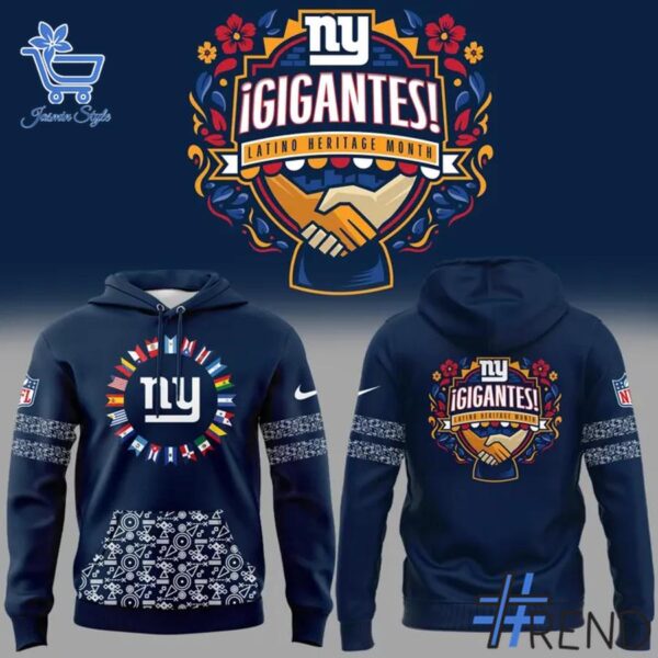 Stylish Latino Heritage Month New York Giants Hoodie designed for all-day comfort.