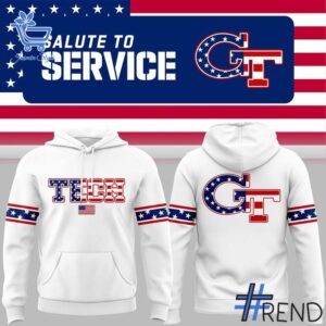 Versatile Military Appreciation Georgia Tech Yellow Jackets Wordmark Hoodie perfect for casual and sporty looks.