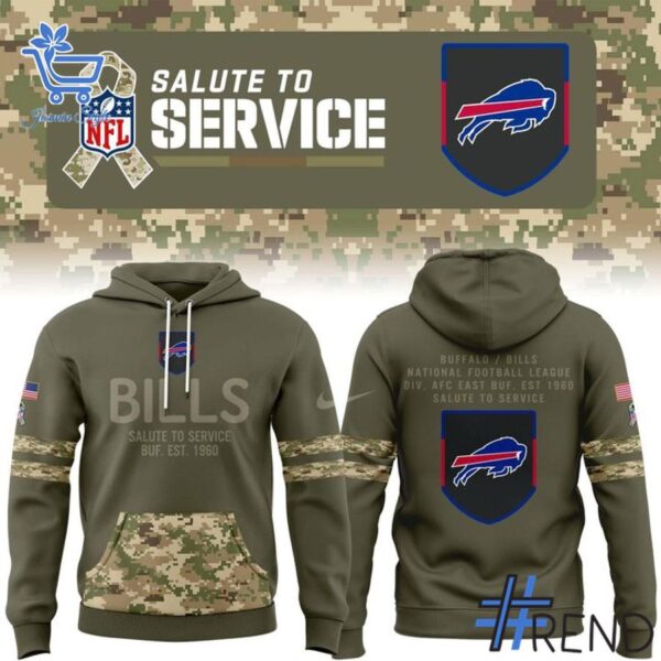 Stylish Salute To Service Buffalo Bills Camo Hoodie designed for all-day comfort.