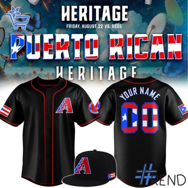 Experience the sleek design of the Arizona Diamondbacks Puerto Rican Heritage Jersey.