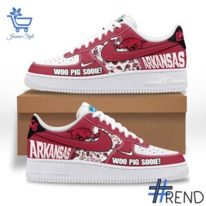Experience the sleek design of the Arkansas Razorbacks Woo Pig Soodie Air Force Shoes.