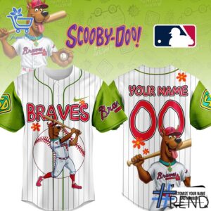 Experience the sleek design of the Atlanta Braves Scooby Doo Baseball Jersey.