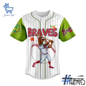 Experience the sleek design of the Atlanta Braves Scooby Doo Baseball Jersey.