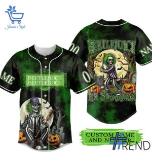 Trendy Beetlejuice Beetlejuice It's Showtime Jersey perfect for casual and streetwear outfits.