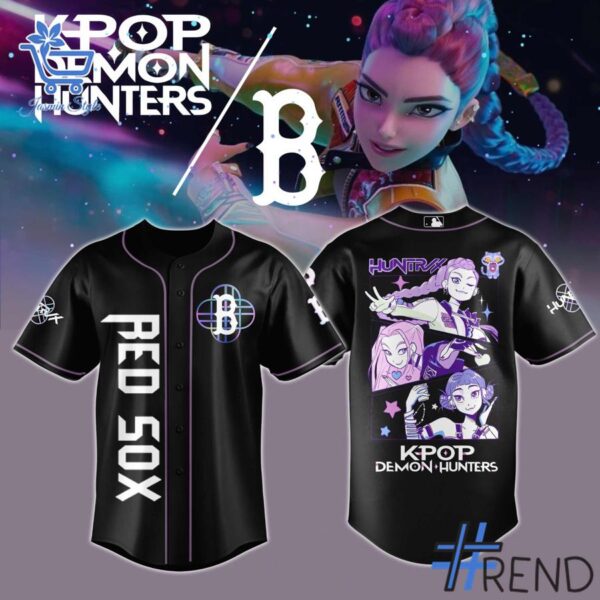 Stylish Boston Red Sox KPop Demon Hunters HuntrX Jersey designed for all-day comfort.