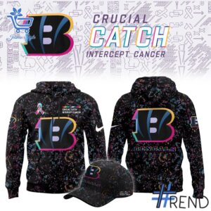 Trendy Cincinnati Bengals Crucial Catch Hoodie perfect for casual and streetwear outfits.