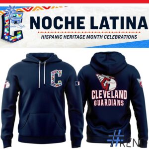 Refresh your collection with the timeless 1 Cleveland Guardians NOCHE LATINA Hoodie.