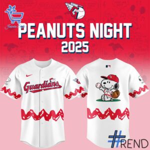 Versatile Cleveland Guardians Peanuts Night baseball jersey perfect for casual and sporty looks.