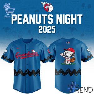 Versatile Cleveland Guardians Peanuts Night baseball jersey perfect for casual and sporty looks.