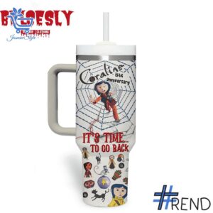 Experience the sleek design of the Coraline It's Time To Go Back Tumbler oz.