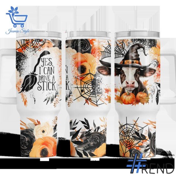 Experience the sleek design of the Cow Floral Halloween Tumbler oz.
