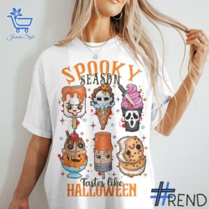 Stylish Cream Spooky Season Taste Like Halloween Shirt designed for all-day comfort.