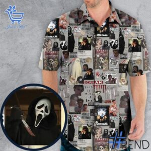The Crime Scene Scream poster Hawaiian Shirt is built for bold street style.