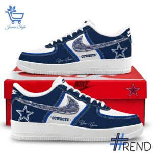 Versatile Dallas Cowboys Personalized Nike Air Force Shoes perfect for casual and sporty looks.
