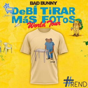 The 1 DeBI TiRAR MaS FOToS Bad Bunny Shirt brings street-ready confidence to everyday outfits.
