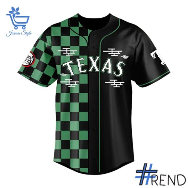 Take on every challenge with the Demon Slayer Night Texas Rangers Jersey.