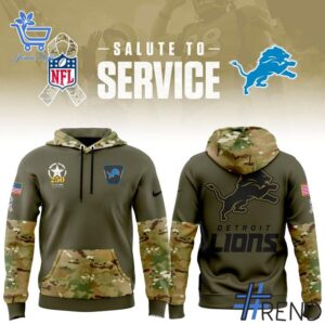 Versatile Detroit Lions Salute to Service Hoodie perfect for casual and sporty looks.