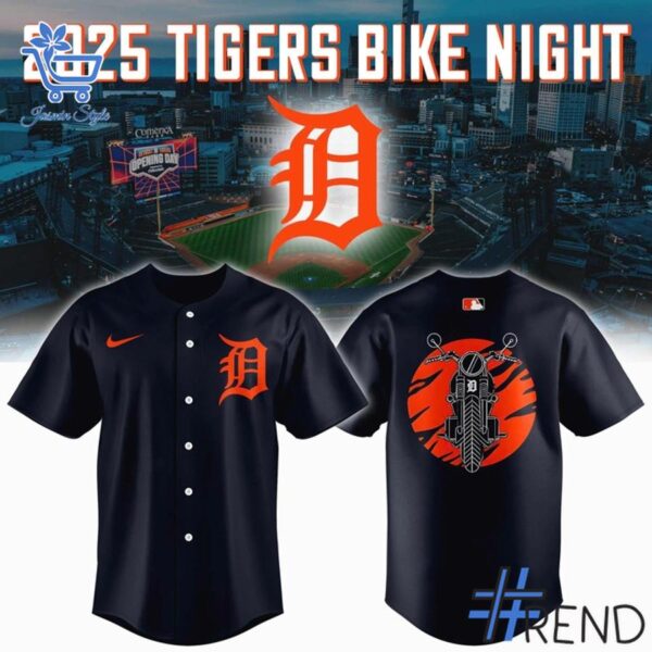 Refresh your collection with the timeless 1 Detroit Tigers Bike Night 2025 Baseball jersey.