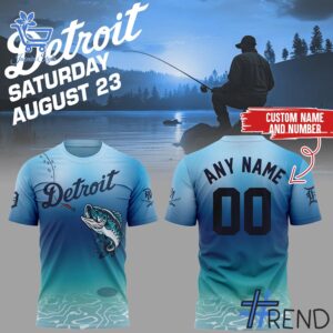 Refresh your collection with the timeless Detroit Tigers Fishing Tshirt.