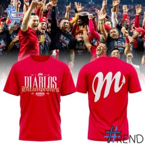 The Diablos Rojos del México LMB Bicampeones T Shirt adds a colorful spark to your wardrobe.