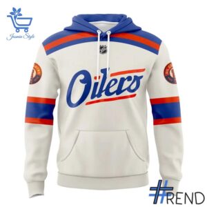 Versatile Edmonton Oilers Blank Premium Cream Alternate Hoodie perfect for casual and sporty looks.