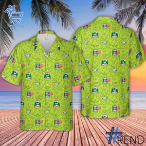Versatile Face Expression Slimer Ghostbusters Hawaiian Shirt perfect for casual and sporty looks.