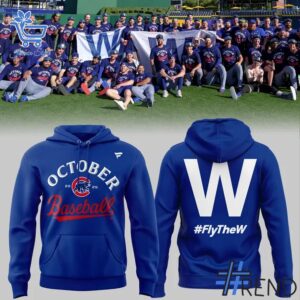 Stylish Fly The W Chicago Cubs October Baseball Hoodie designed for all-day comfort.