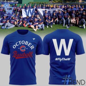 Stylish Fly The W Chicago Cubs October Baseball Hoodie designed for all-day comfort.
